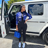 Women Embroidered Single-breasted Bomber Jacket MDF-5339