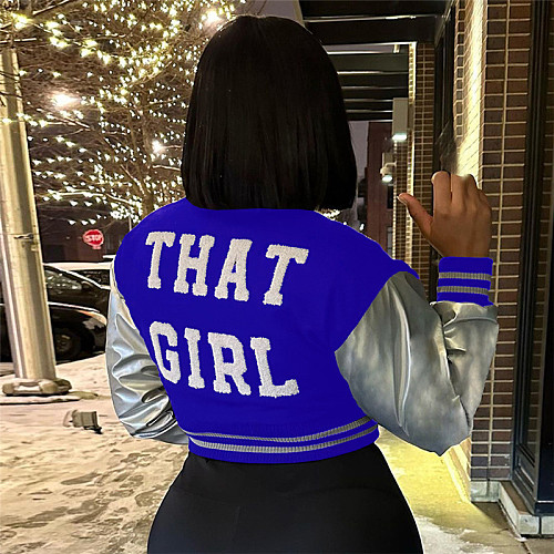 Full Sleeve Single Breasted Short Jackets Baseball Coat Autumn Winter Outwear MDF-5390