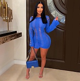 Slash Neck Long Sleeve Backless Sexy Rompers MDF-5359