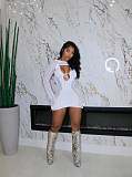 Sexy Backless Hollow Out Long Sleeves Mini Dress Sets MDF-5387