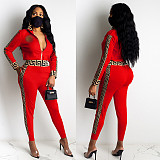 Printed Stitching Sweatsuit Women Two-piece Suits MDF-5115