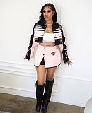 Vintage Women Long Sleeves Buttons Baseball Biker Jacket MDF-5382