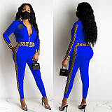 Printed Stitching Sweatsuit Women Two-piece Suits MDF-5115