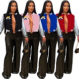 Full Sleeve Single Breasted Short Jackets Baseball Coat Autumn Winter Outwear MDF-5390