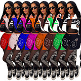 Vintage Women Long Sleeves Buttons Baseball Biker Jacket MDF-5382