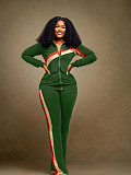 Women's Sports Leisure Two-piece Striped Patchwork Suit SFY-521