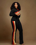 Women's Sports Leisure Two-piece Striped Patchwork Suit SFY-521