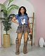 Casual Women Patchwork Multi-pocket Organ Jeans OD-8686