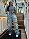 Stylish Denim Pants Women's Casual Straight-leg Jeans SH-391298