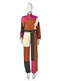 Sportswear Women's Long Sleeve Patchwork Color Two-piece Set CH-24067