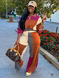 Sportswear Women's Long Sleeve Patchwork Color Two-piece Set CH-24067