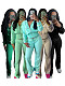 Leisure Women Lapel Collar Zipper Long Sleeve Long Pants 2 Pieces Sets CH-24065