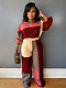 Sportswear Women's Long Sleeve Patchwork Color Two-piece Set CH-24067