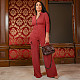 Women Zipper Long Sleeve Wide-leg Long Jumpsuit YF-10816