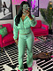 Leisure Women Lapel Collar Zipper Long Sleeve Long Pants 2 Pieces Sets CH-24065