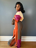 Sportswear Women's Long Sleeve Patchwork Color Two-piece Set CH-24067