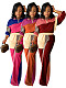 Sportswear Women's Long Sleeve Patchwork Color Two-piece Set CH-24067