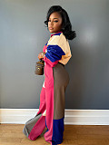 Sportswear Women's Long Sleeve Patchwork Color Two-piece Set CH-24067