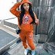 Women's Hoodie Printed Long Sleeve Fleece Tracksuit 2 Pieces Sets DN-5999C6