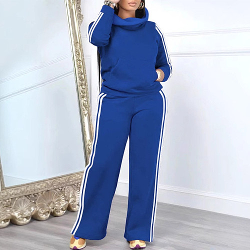Leisure Women High Collar Hoodie And Long Pants 2 Pieces Sets NY-10952