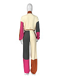 Sportswear Women's Long Sleeve Patchwork Color Two-piece Set CH-24067