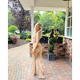 2025 Fashion Girls Square Collar Crop Top And Long Pants 2 Pieces Sets ASL-6703