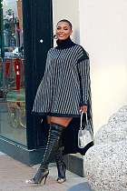 Long Sleeve Irregular Hem Sequin Mini Dresses GT-9156