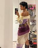 Sexy Strapless Long Sleeves Knitted Split Maxi Dress ZS-0301