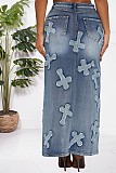 Cross Your Heart Denim Maxi Skirt Set NIYA-8159