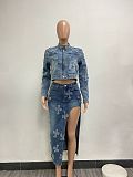Cross Your Heart Denim Maxi Skirt Set NIYA-8159