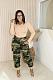 New Women Camouflage Print Middle-waist Pocket Pencil Pants OD-8663