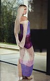 Sexy Strapless Long Sleeves Knitted Split Maxi Dress ZS-0301