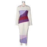 Sexy Strapless Long Sleeves Knitted Split Maxi Dress ZS-0301