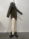 Women's Camouflage Print Broken Holes Long Sleeves Blouse Top Coat OD-8661