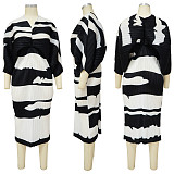Fashion Printed Women Batwing Sleeve V-neck Maxi Dress YF-10263