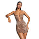 Fashion Women's Sexy Hollow-out Straps Hot Drill Mini Dress BY-7167
