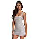 Fashion Women's Sexy Hot Drill Straps Bag Arm Mini Dresses BY-7197