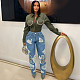 Fashion Women Broken-hole Embroidery Blue Jeans WA-77691