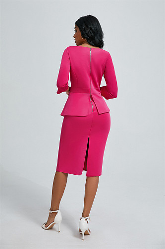Fashion Women's Career Student Church Midi Dress OSM-6136