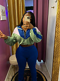 Women Color Matching Navel High Waist Flared Two-piece Set SFY-545