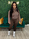 Women's Solid Color Tops And Bodycon Sporty Pants 2 Pieces Set CH-24069