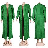 Women's Solid Color Long Sleeve Coat Thickened Sweater OD-7007