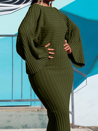 Women's Solid Color Splicing Asymmetrical Pit Strip Long Sleeve Maxi Dress OD-8625