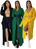 Women's Solid Color Long Sleeve Coat Thickened Sweater OD-7007