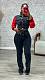 Fashion Women PU-leather Splicing Strech Long Jeans MEM-88611