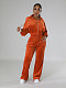 Orange Casual Sets Women Zipper Jacket And Long Pants MIL-142