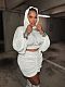 White Long Sleeve Hoodies Tops And Pleated Skirt Women 2 Pieces Suits YNS-2672