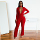 Women's Sexy V-neck Long Sleeve Hot Drill Package Hips Jumpsuits BY-7213