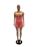 Leisure Girls Round Neck Short Sleeves Package Hip Shorts Sweater 2 Pieces Suits XT-8105