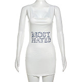 White Sexy Backless Irregular Hollow-out Girls Mini Dress DLS-37009